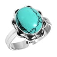 thumbnail image 1 of 925 Sterling Silver Ring Turquoise Handmade Jewelry, 1 of 6