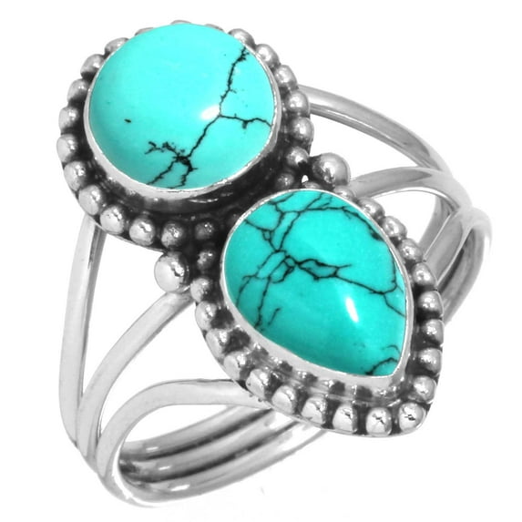 925 Sterling Silver Ring Turquoise Handmade Jewelry