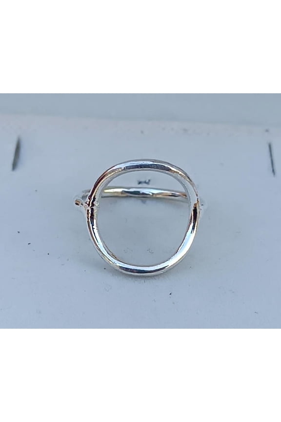 925 Sterling Silver Ring,, Wedding Band Ring Handmade Band Ring, Large Circle Silver Band, Fidget Ring, Dainty Silver Bar Ring, Gift For Her