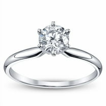 925 Sterling Silver Ring Wedding Band Solitaire Cz Round Stone Women's Engagement Bridal