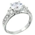 thumbnail image 1 of 925 Sterling Silver Ring Wedding Band Women's Engagement Round Cz Stones, 1 of 4