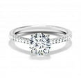 thumbnail image 1 of 925 Sterling Silver Ring Wedding Band Women's Engagement Solitaire with Accent Round Cut Cz, 1 of 3