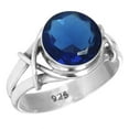 thumbnail image 1 of 925 Sterling Silver Ring For Women Blue Sapphire Simulated Gemstone Silver Ring September Birthstone Handmade Silver Ring Size 11.5 Christmas - Gift For Ladies 925 Silver Gemstone Jewelry, 1 of 5