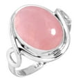 thumbnail image 1 of 925 Sterling Silver Ring For Women - Girls Pink Rose Quartz Gemstone Silver Ring Size 13 January Birthstone Boho Silver Ring Size 13 Birthday Gift For Women 925 Silver Gemstone Jewelry, 1 of 5