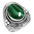thumbnail image 1 of 925 Sterling Silver Ring For Women Green Natural Malachite Gemstone Silver Ring Size 5.5 May Birthstone Fashion Silver Ring Size 5.5 Cocktail Party Gift For Sister Gemstone 925 Silver Jewelry, 1 of 6