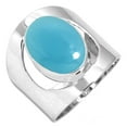 thumbnail image 1 of 925 Sterling Silver Ring For Women - Men Blue Chalcedony Gemstone Silver Ring Size 10 Boho Silver Ring Size 10 Thanksgiving Gift For Wife 925 Silver Gemstone Jewelry, 1 of 5