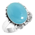 thumbnail image 1 of 925 Sterling Silver Ring For Women - Men Blue Chalcedony Gemstone Silver Ring Size 10 Fashion Silver Ring Size 10 Thanksgiving Gift For Wife 925 Silver Gemstone Jewelry, 1 of 5