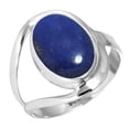 thumbnail image 1 of 925 Sterling Silver Ring For Women - Men Blue Real Lapis Lazuli Gemstone Silver Ring Size 5 September Birthstone Simple Silver Ring Size 5 Birthday Gift For Mom Gemstone 925 Silver Jewelry, 1 of 6