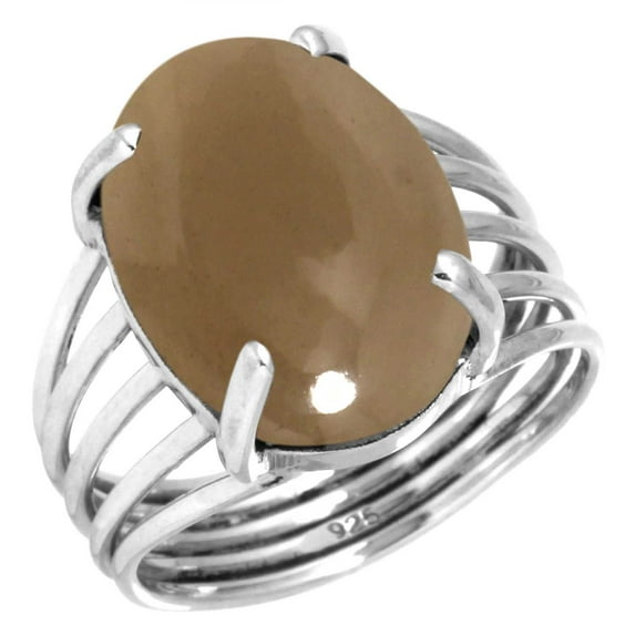 925 Sterling Silver Ring For Women - Men Brown Smoky Topaz Gemstone Silver Ring Size 10 June Birthstone Elegant Silver Ring Size 10 Cocktail Party Gift For Sister Gemstone 925 Silver Jewelry