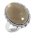 thumbnail image 1 of 925 Sterling Silver Ring For Women - Men Brown Smoky Topaz Gemstone Silver Ring Size 12 June Birthstone Simple Silver Ring Size 12 Thanksgiving Gift For Wife 925 Silver Gemstone Jewelry, 1 of 5