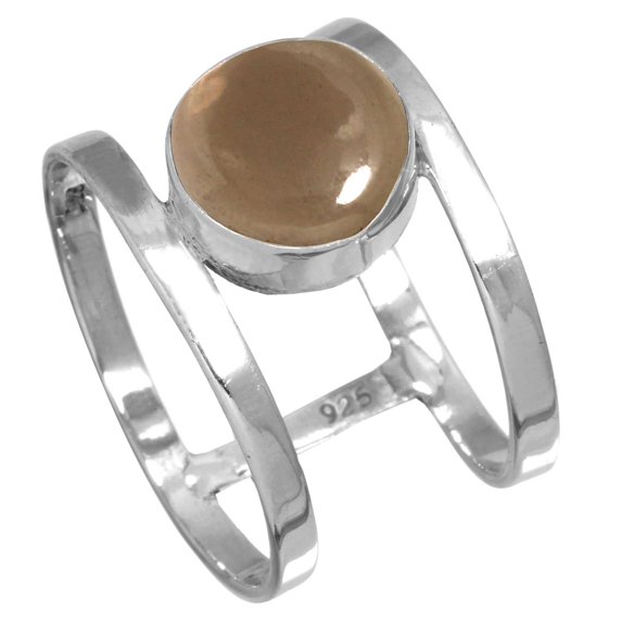 925 Sterling Silver Ring For Women - Men Brown Smoky Topaz Gemstone Silver Ring Size 9.5 June Birthstone Hand Made Silver Ring Size 9.5 Friendship Day Gift For Mom Gemstone 925 Silver Jewelry
