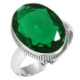 thumbnail image 1 of 925 Sterling Silver Ring For Women - Men Green Emerald Simulated Gemstone Silver Ring Size 5.5 May Birthstone Fashion Silver Ring Size 5.5 Mothers' Day Gift For Mom 925 Silver Gemstone Jewelry, 1 of 5