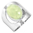 thumbnail image 1 of 925 Sterling Silver Ring For Women - Men Green Natural Prehnite Gemstone Silver Ring Size 7.5 Simple Silver Ring Size 7.5 Cocktail Party Gift For Women Gemstone 925 Silver Jewelry, 1 of 6