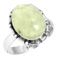 thumbnail image 1 of 925 Sterling Silver Ring For Women - Men Green Real Prehnite Gemstone Silver Ring Size 7.5 Elegant Silver Ring Size 7.5 Cocktail Party Gift For Wife Gemstone 925 Silver Jewelry, 1 of 1
