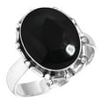thumbnail image 1 of 925 Sterling Silver Ring For Women - Men Natural Black Onyx Gemstone Silver Ring Size 5 July Birthstone Elegant Silver Ring Size 5 Mothers' Day Gift For Mom 925 Silver Gemstone Jewelry, 1 of 5