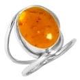 thumbnail image 1 of 925 Sterling Silver Ring For Women - Men Orange Amber Gemstone Silver Ring Size 9 November Birthstone Hand Made Silver Ring Size 9 Easter Gift For Mom Gemstone 925 Silver Jewelry, 1 of 4