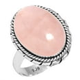 thumbnail image 1 of 925 Sterling Silver Ring For Women - Men Pink Rose Quartz Gemstone Silver Ring Size 8 January Birthstone Simple Silver Ring Size 8 Halloween Gift For Mom Gemstone 925 Silver Jewelry, 1 of 5