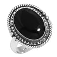 thumbnail image 1 of 925 Sterling Silver Ring For Women - Men Real Black Onyx Gemstone Silver Ring Size 10 July Birthstone Fashion Silver Ring Size 10 Mothers' Day Gift For Women 925 Silver Gemstone Jewelry, 1 of 5
