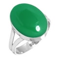 thumbnail image 1 of 925 Sterling Silver Ring For Women - Men Real Green Onyx Gemstone Silver Ring Size 12 May Birthstone Elegant Silver Ring Size 12 New Year Gift For Wife 925 Silver Gemstone Jewelry, 1 of 5