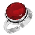 thumbnail image 1 of 925 Sterling Silver Ring For Women - Men Red Ruby Simulated Gemstone Silver Ring Size 8 July Birthstone Costume Silver Ring Size 8 Halloween Gift For Mom Gemstone 925 Silver Jewelry, 1 of 5
