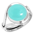 thumbnail image 1 of 925 Sterling Silver Ring For Women - Teens Aqua Chalcedony Gemstone Silver Ring Size 6.5 March Birthstone Elegant Silver Ring Size 6.5 Valentine's Day Gift For Ladies 925 Silver Gemstone Jewelry, 1 of 5