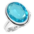 thumbnail image 1 of 925 Sterling Silver Ring For Women - Teens Blue Quartz Gemstone Silver Ring Size 7.5 December Birthstone Hand Made Silver Ring Size 7.5 Mothers' Day Gift For Women Gemstone 925 Silver Jewelry, 1 of 5