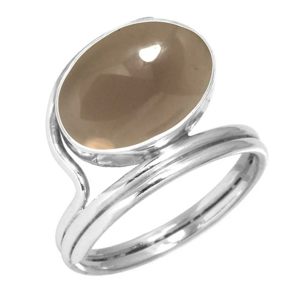 925 Sterling Silver Ring For Women - Teens Brown Smoky Topaz Gemstone Silver Ring Size 10 June Birthstone Fashion Silver Ring Size 10 Mothers' Day Gift For Women Gemstone 925 Silver Jewelry