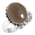 thumbnail image 1 of 925 Sterling Silver Ring For Women - Teens Brown Smoky Topaz Gemstone Silver Ring Size 8 June Birthstone Simple Silver Ring Size 8 Valentine's Day Gift For Ladies 925 Silver Gemstone Jewelry, 1 of 5