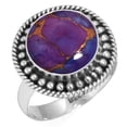 thumbnail image 1 of 925 Sterling Silver Ring For Women - Teens Copper Purple Turquoise Gemstone Silver Ring Size 8 Fashion Silver Ring Size 8 Christmas - Gift For Sister 925 Silver Gemstone Jewelry, 1 of 6