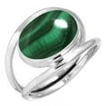 thumbnail image 1 of 925 Sterling Silver Ring For Women - Teens Green Natural Malachite Gemstone Silver Ring Size 13 May Birthstone Silver Ring Size 13 Friendship Day Gift For Girl Friend Gemstone 925 Silver Jewelry, 1 of 6
