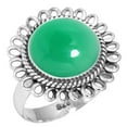 thumbnail image 1 of 925 Sterling Silver Ring For Women - Teens Natural Green Onyx Gemstone Silver Ring Size 6.5 May Birthstone Simple Silver Ring Size 6.5 Valentine's Day Gift For Ladies 925 Silver Gemstone Jewelry, 1 of 5