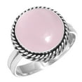 thumbnail image 1 of 925 Sterling Silver Ring For Women - Teens Pink Rose Quartz Gemstone Silver Ring Size 5.5 January Birthstone Costume Silver Ring Size 5.5 Christmas - Gift For Sister 925 Silver Gemstone Jewelry, 1 of 5