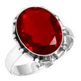 thumbnail image 1 of 925 Sterling Silver Ring For Women - Teens Red Ruby Simulated Gemstone Silver Ring Size 13 July Birthstone Boho Silver Ring Size 13 Anniversary - Gift For Ladies 925 Silver Gemstone Jewelry, 1 of 5