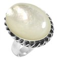 thumbnail image 1 of 925 Sterling Silver Ring For Women White Genuine Mother Of Pearl Gemstone Silver Ring Size 11 April Birthstone Hand Made Silver Ring Size 11 Halloween Gift For Wife 925 Silver Gemstone Jewelry, 1 of 5