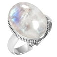 thumbnail image 1 of 925 Sterling Silver Ring For Women White Genuine Rainbow Moonstone Gemstone Silver Ring June Birthstone Handmade Silver Ring Size 7.5 Anniversary - Gift For Wife Gemstone 925 Silver Jewelry, 1 of 6