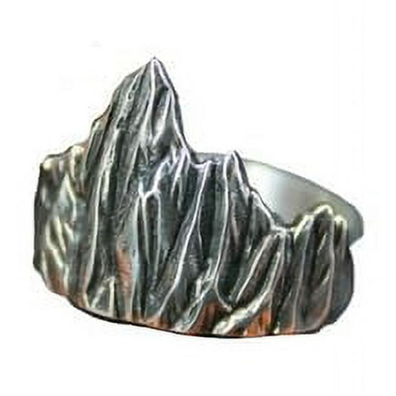 925 Sterling Silver Ring with Mountain Landscape Design