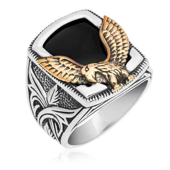 925 Sterling Silver Ring with Onyx Gemstone