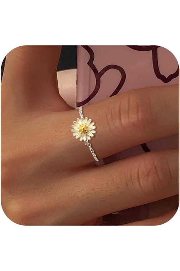 925 Sterling Silver Rings for Women Adjustable Dainty Tassel Chain Dangle Charm Fashion Forefinger Birthstone Ring Coloured Glaze Infinite Love Heart Ring Cute Wedding Birthday Graduation Jewelry