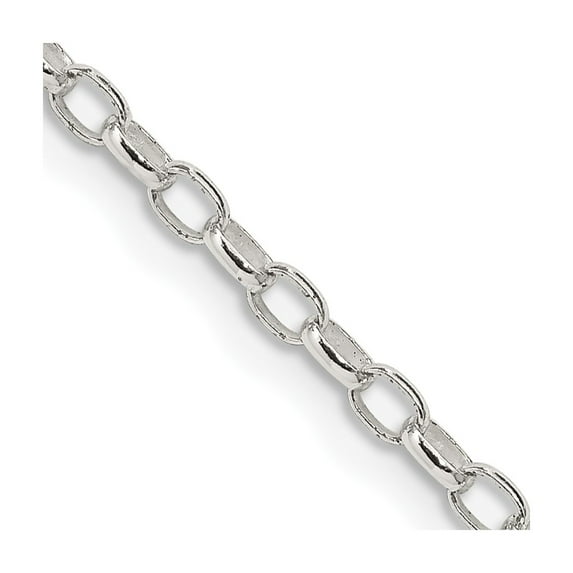 925 Sterling Silver Rolo Chain Styles Necklace 2.5 mm Oval Fancy 16 inch