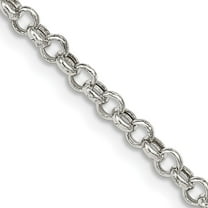 925 Sterling Silver Rolo Chain Styles Necklace 3 mm Semi-solid 16 inch
