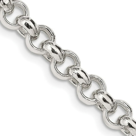 925 Sterling Silver Rolo Chain Styles Necklace 6.5 mm Semi-solid 16 inch