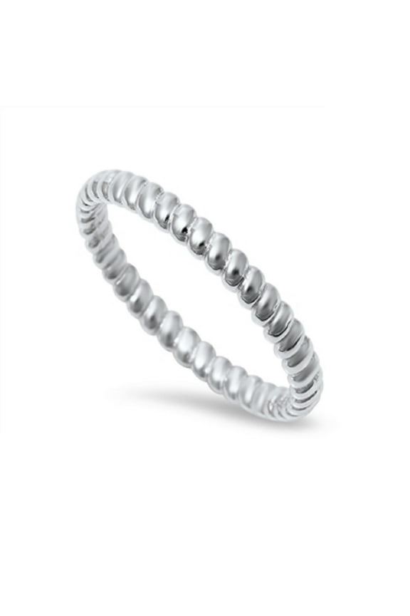 925 Sterling Silver Rope Band Ring Size 10