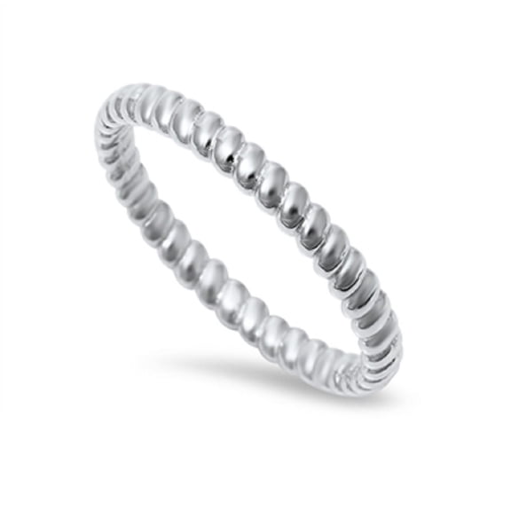 925 Sterling Silver Rope Band Ring Size 4
