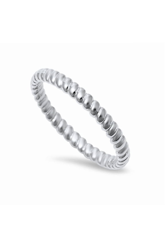 925 Sterling Silver Rope Band Ring Size 6
