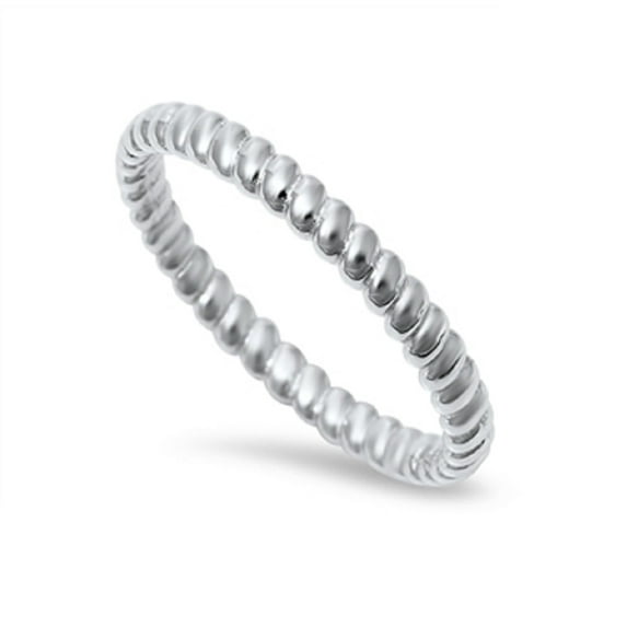 925 Sterling Silver Rope Band Ring Size 9