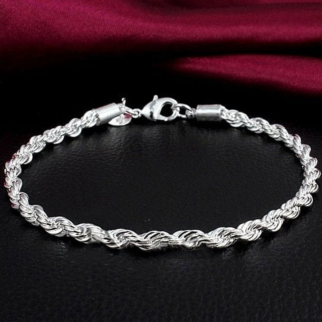 .925 Sterling Silver Rope Bracelet 