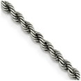 thumbnail image 1 of 925 Sterling Silver Rope Chain Necklace Ruthenium-plated 2.5 mm 24 inch, 1 of 4