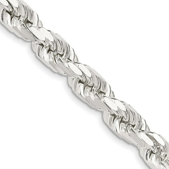 925 Sterling Silver Rope Chain Styles Necklace 8 mm Diamond-cut 20 inch