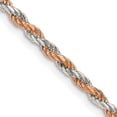 thumbnail image 1 of 925 Sterling Silver Rope Chain Styles Necklace And Rose Vermeil 2.5 mm Diamond-cut 18 inch, 1 of 4