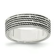 thumbnail image 1 of 925 Sterling Silver Rope Design Ring Size 10, 1 of 5